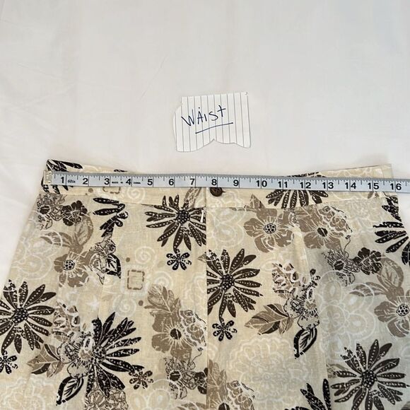 Christopher & Banks sz10 Aline brown/tan/cream flowered back zip skirt w/pockets - Picture 10 of 12